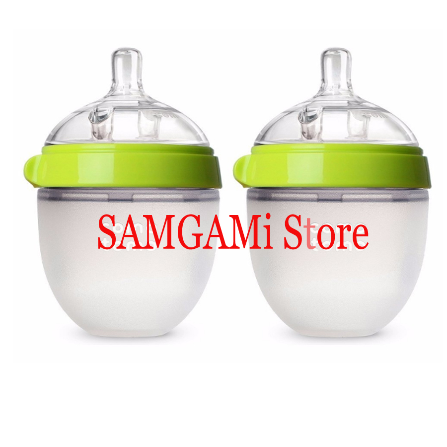 Zwitsal Baby Products - Silicone bebes Bottle Green/Pink 5 oz